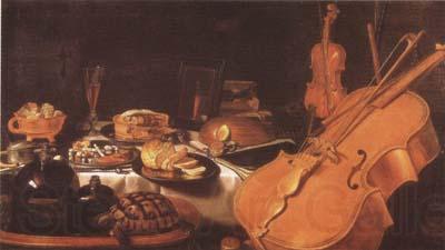 Pieter Claesz Still Life with Musical instruments (mk08) Norge oil painting art